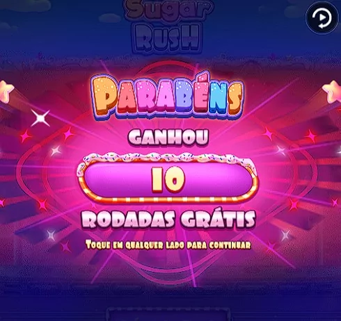 Tela de jogo de Rodadas Grátis de Sugar Rush