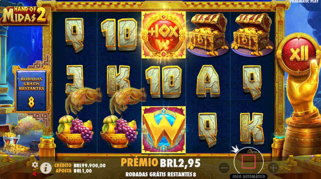 Hand of Midas 2 rodadas grátis