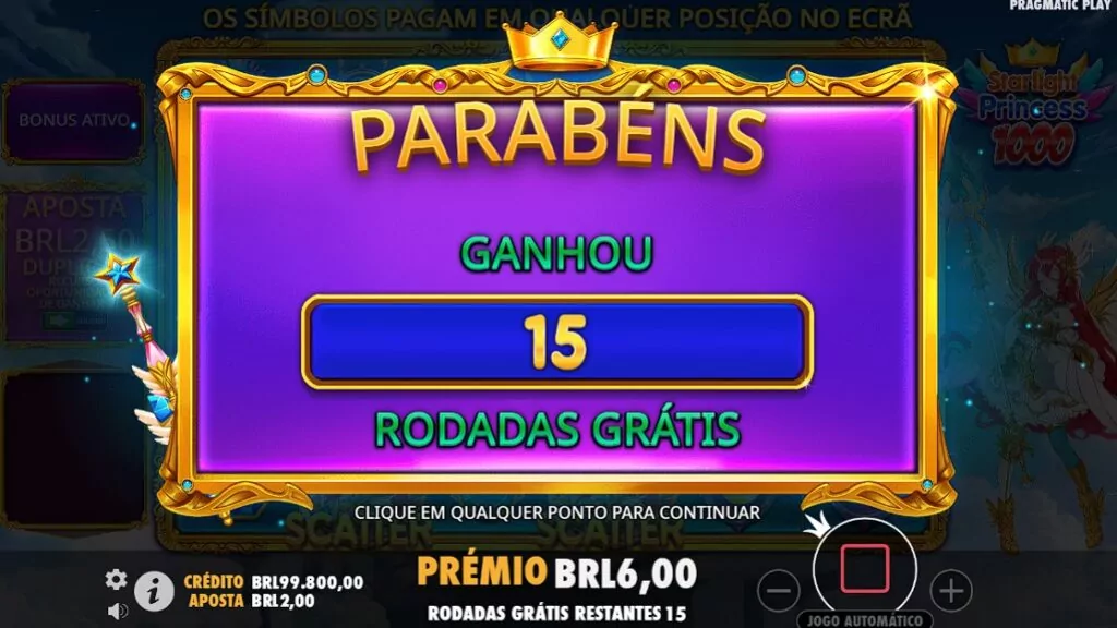 Starlight Princess 1000 Rodadas Grátis