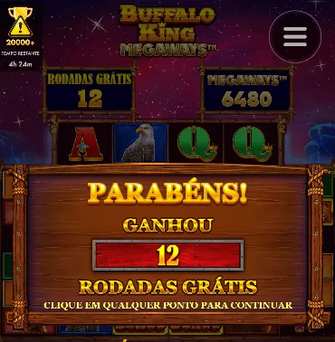 Imagem do bônus Rodadas Grátis do jogo do búfalo