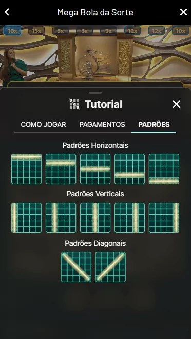 Mega Bola da Sorte Formação de Linhas