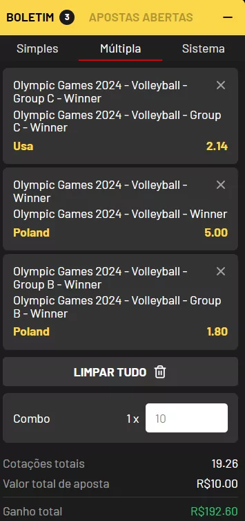 Apostas de vôlei