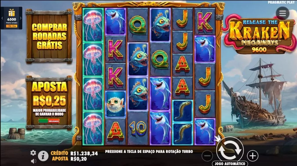 Imagem de jogo de Release the Kraken Megaways