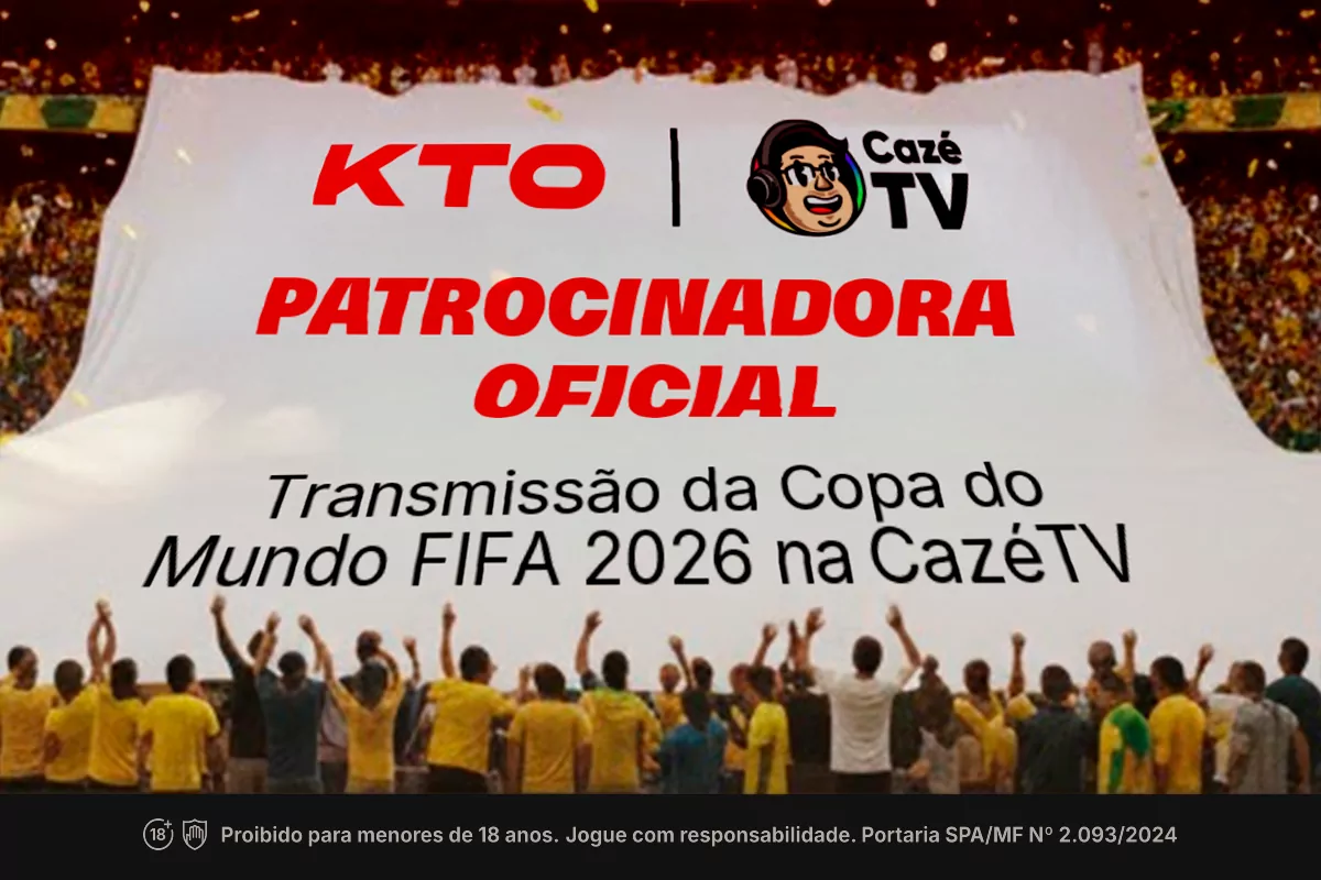Transmissões dos jogos da Copa na CazéTV serão patrocinadas pela KTO Bet