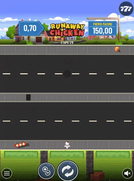Interface do Jogo Runaway Chicken
