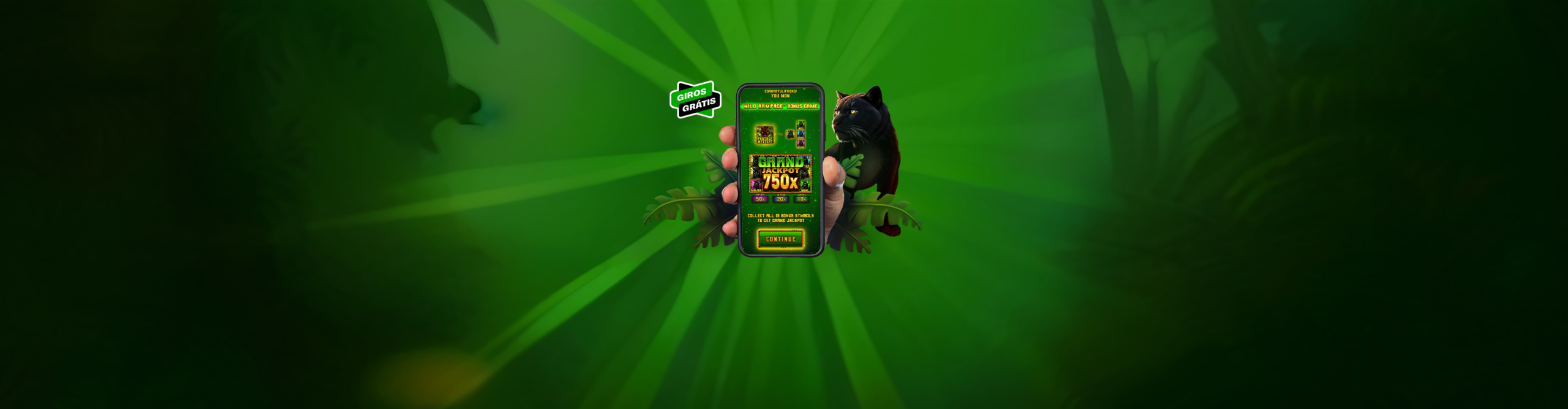 Ganhe 50 giros grátis!